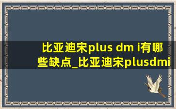 比亚迪宋plus dm i有哪些缺点_比亚迪宋plusdmi的缺点有哪些